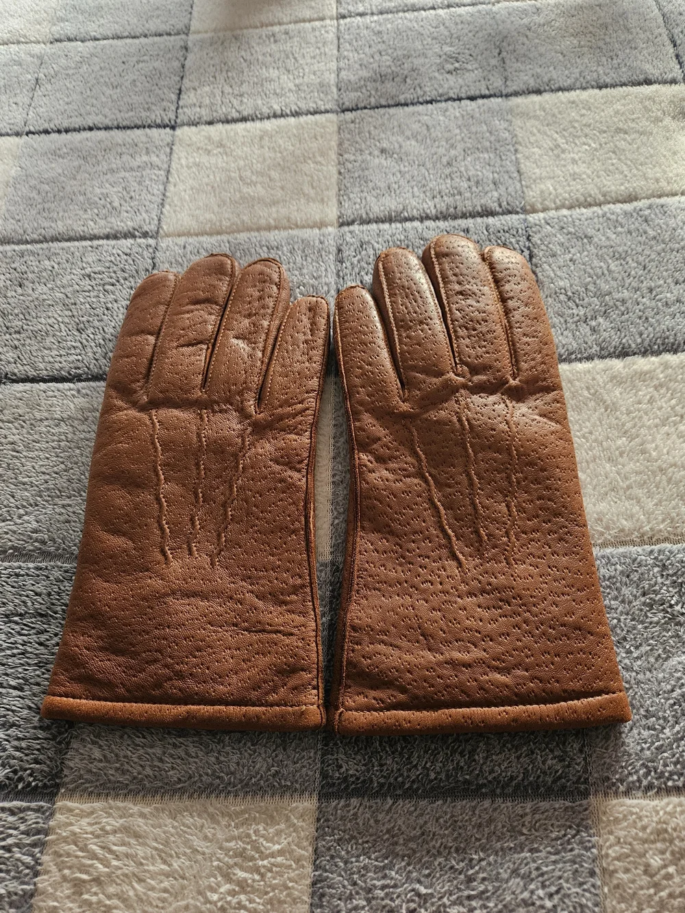 Sutton's Ladies Classic Brown Leather Driving Gloves Rabbit Fur Lined